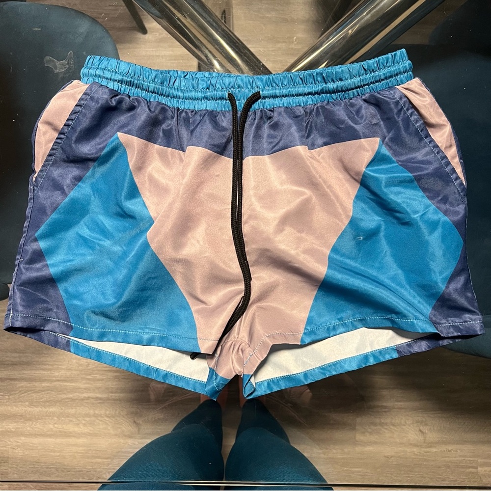 Colorful Geometric Patterned Swim Shorts